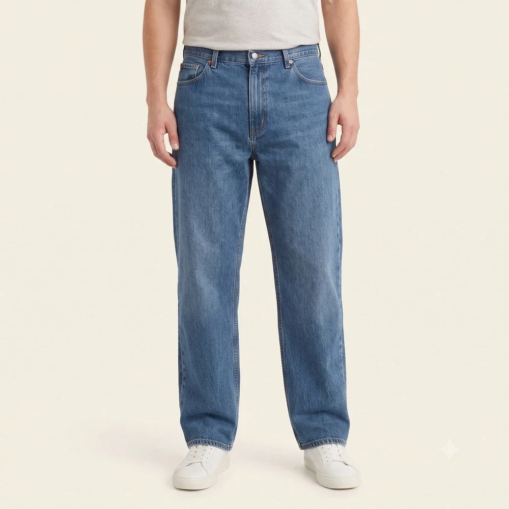 Levi's 550 Relaxed Fit Tapered Leg Jeans Mens 50x32‎ Dark Wash Blue Denim EUC